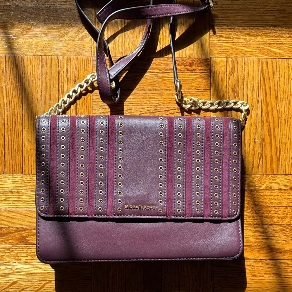 Michael Kors Purple Grommet Crossbody